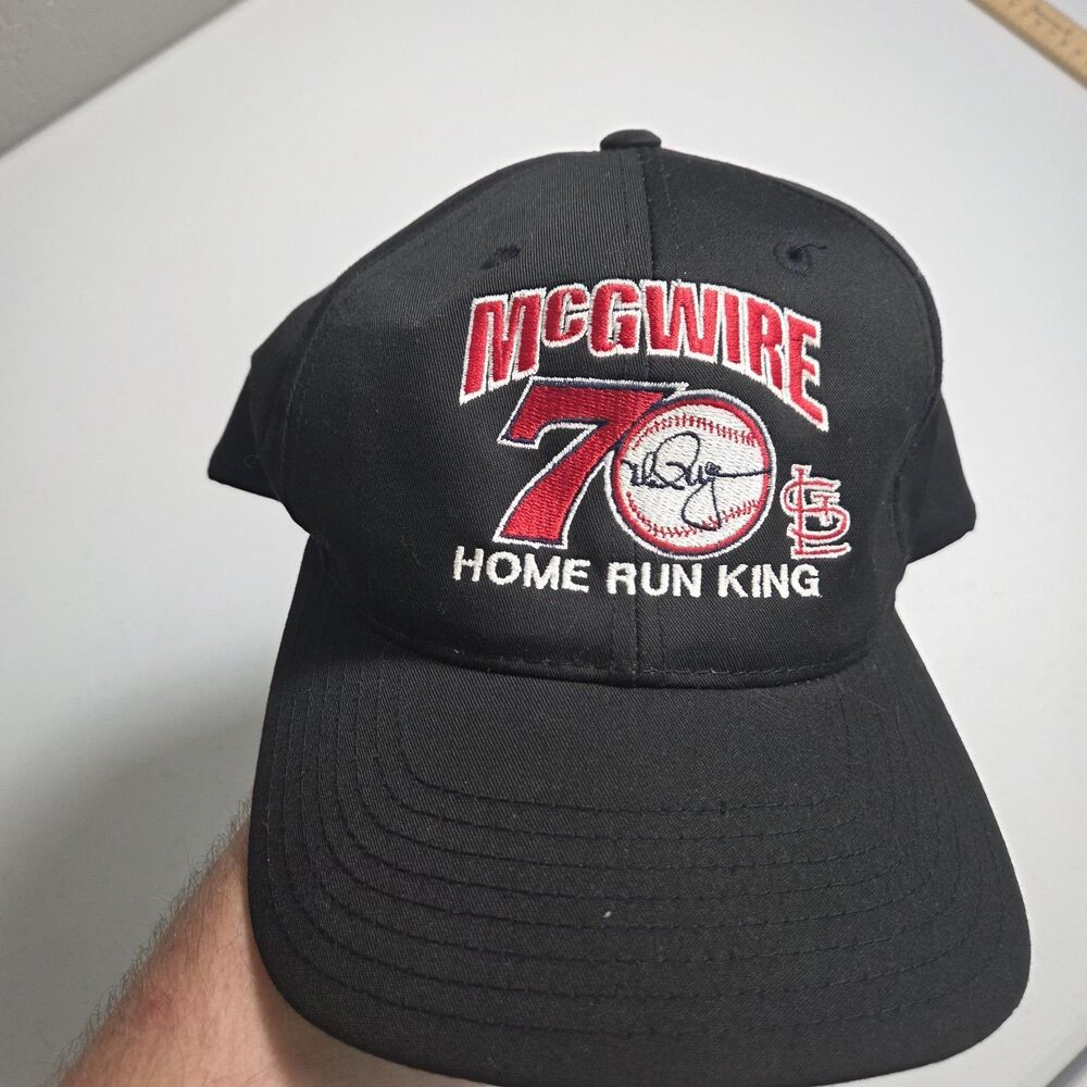 Vintage 1998 Mark McGwire 70 Home Run King Hat Black Green Underbill - Picture 3 of 6